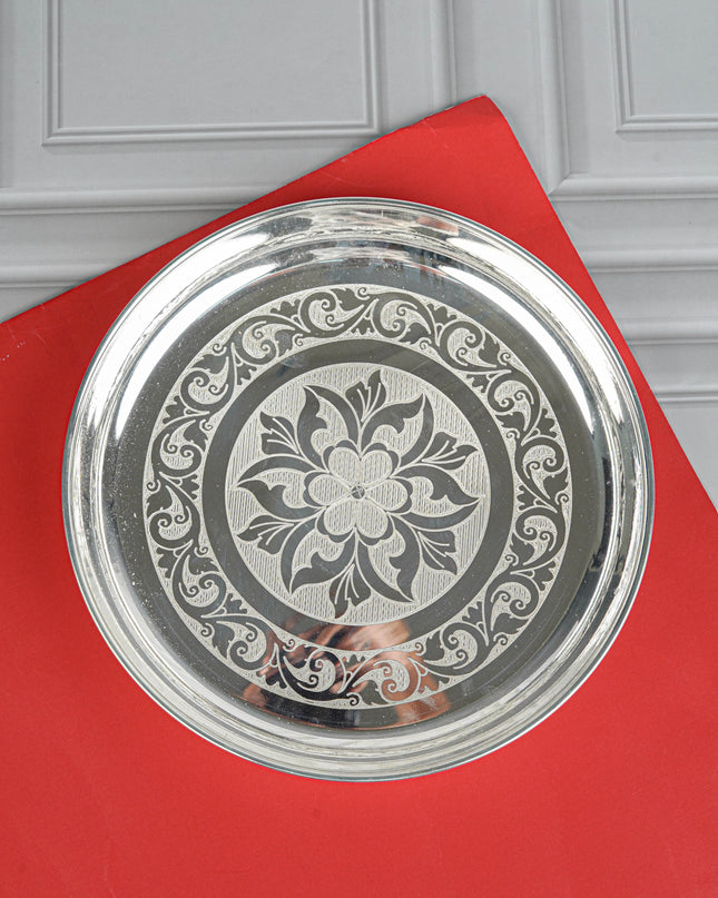 German Silver Engraved plate - 8 inch - WL2196