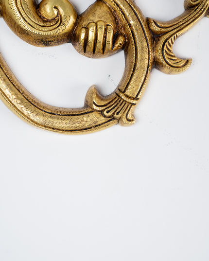 Brass Wall Hanging Ganesh Face with Om - WL2229