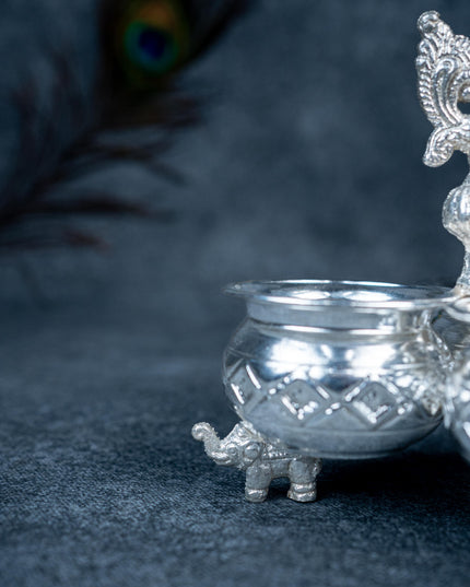 German silver 3 cups kumkum holder  - WL2249