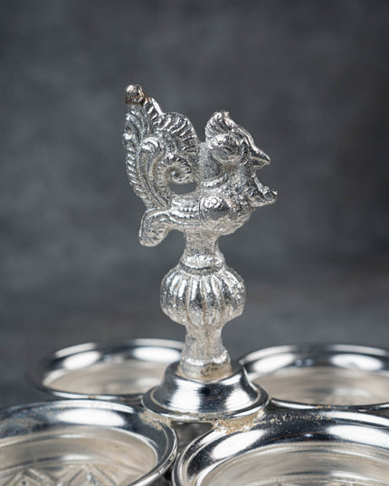 German Silver 4 Cup Kumkum Holder 2.5inch - WL2250-1