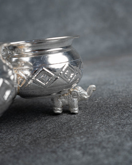 German Silver 4 Cup Kumkum Holder 2.5inch - WL2250-1