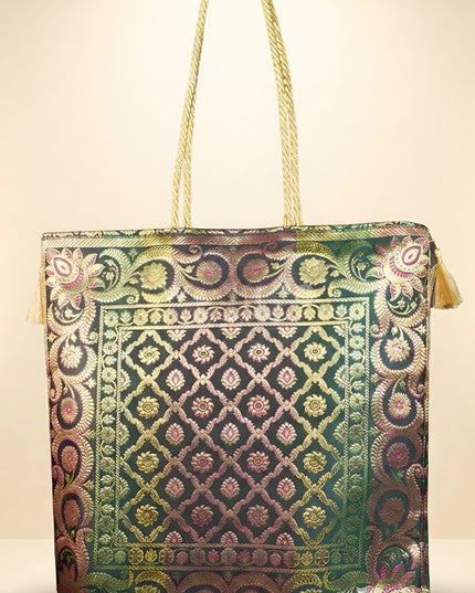 Grand Banarasi Assorted Design Hand bag ( 16 X 16 ) - WL2293