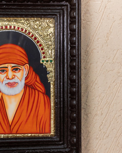 Tanjore Painting - Sai Baba - Flat (Gold Foil) - 10x8 inch - WL2341