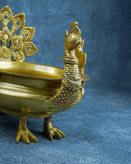 Brass Peacock Urli  - WL2400