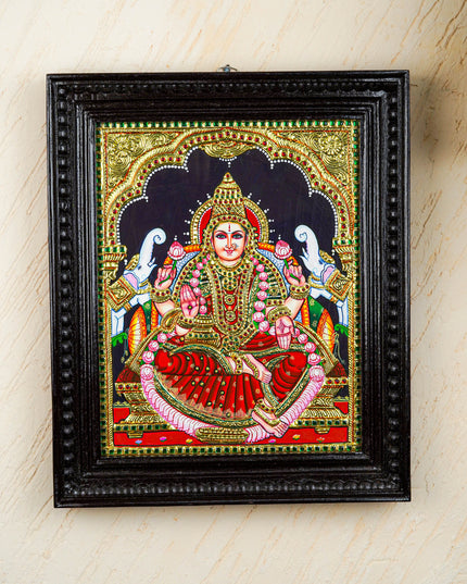 Tanjore Painting - Gajalakshmi - Flat (Gold Foil) - 15x12 inch - WL2452