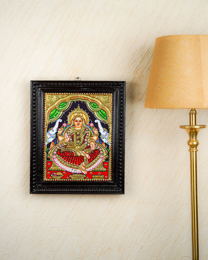 Tanjore Painting - Gajalakshmi - Flat (Gold Foil) - 15x12 inch - WL2452