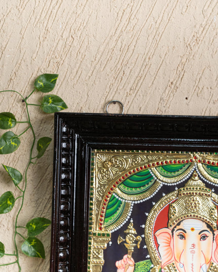 Tanjore Painting - Ganesha - Flat (Gold Foil) - 18x14 inch - WL2465
