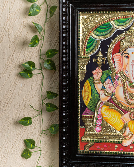 Tanjore Painting - Ganesha - Flat (Gold Foil) - 18x14 inch - WL2465