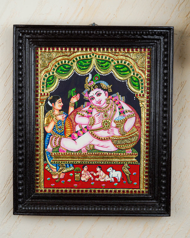 Tanjore Painting - Vithoba Krishna - Flat (Gold Foil) - 15x12 inch- WL2466