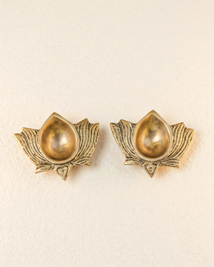 Brass Lotus Diya - Small (Set of 2) - WL2534