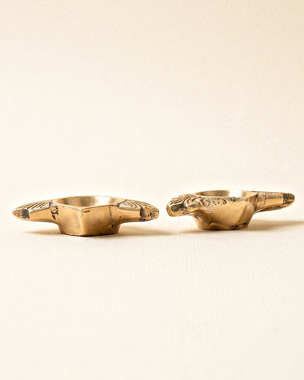 Brass Lotus Diya - Small (Set of 2) - WL2534