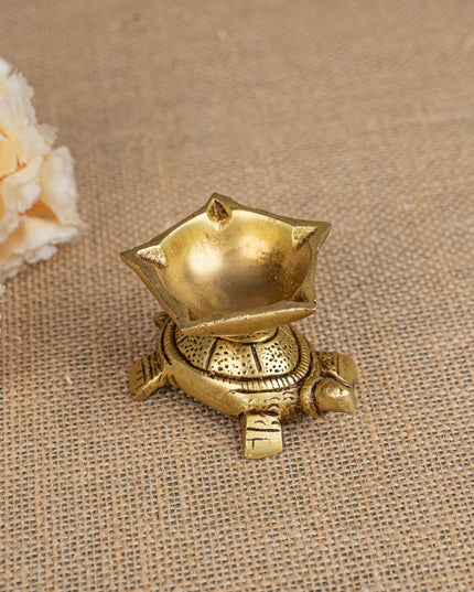 Brass Tortoise Diya - WL2541