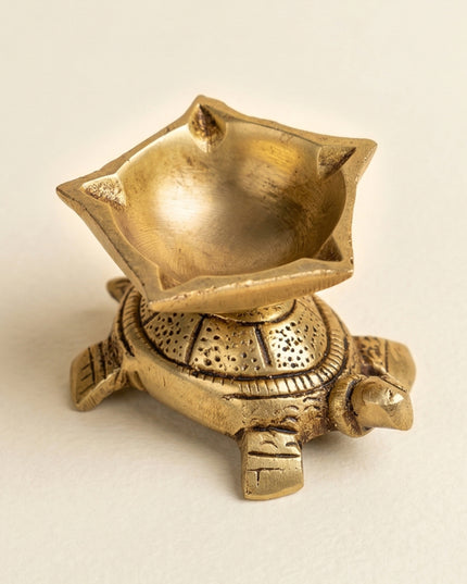 Brass Tortoise Diya - WL2541