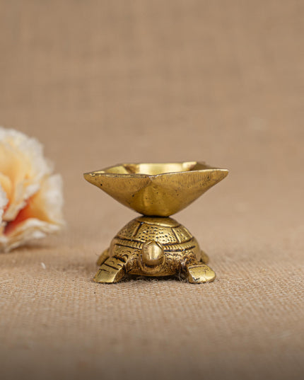 Brass Tortoise Diya - WL2541