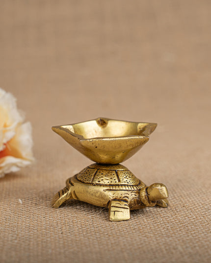 Brass Tortoise Diya - WL2541