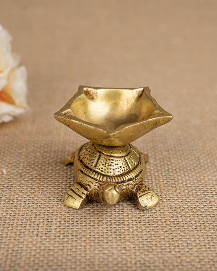 Brass Tortoise Diya - WL2541