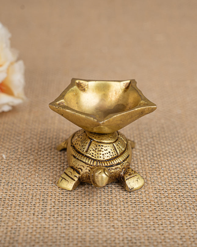 Brass Tortoise Diya - WL2541