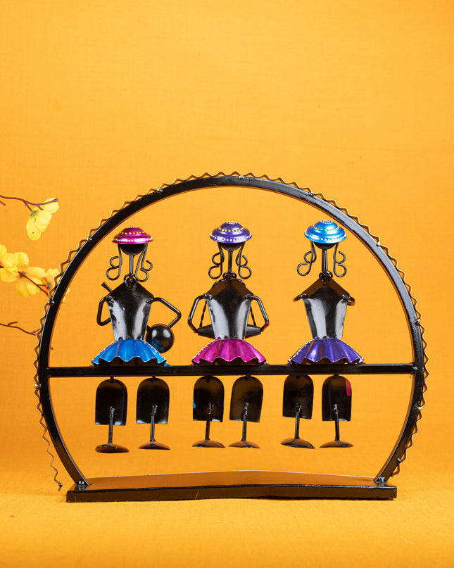 Metal Handpainted Musician Dolls on Swing  - WL2590