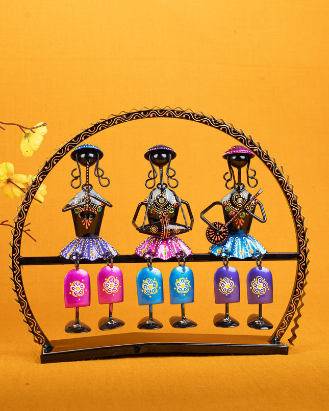 Metal Handpainted Musician Dolls on Swing  - WL2590