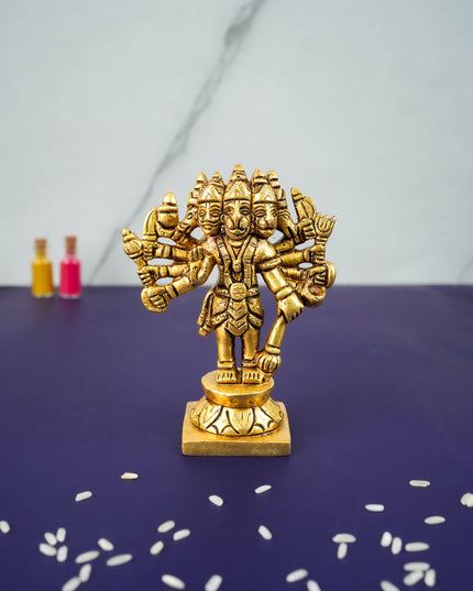 Brass Panchamuki Hanuman Idol - WL2718