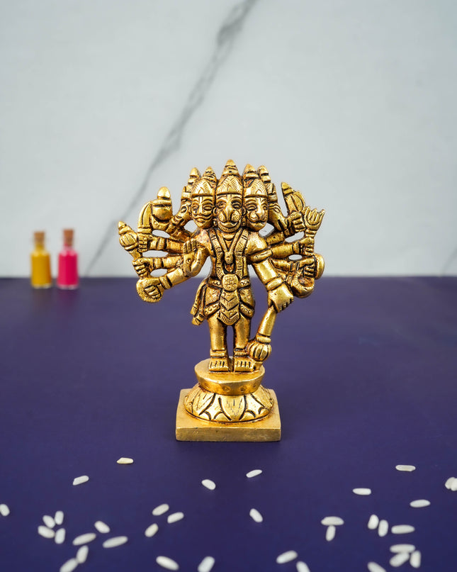 Brass Panchamuki Hanuman Idol - WL2718
