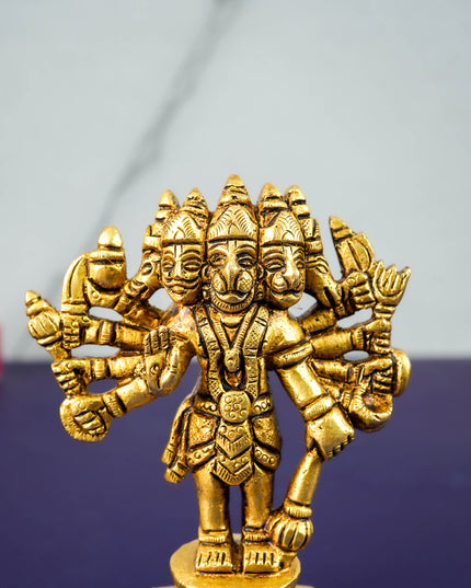 Brass Panchamuki Hanuman Idol - WL2718