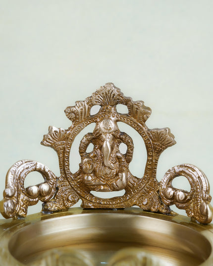 Brass Ganesha Urli with Handle - WL2725