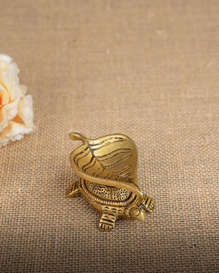 Brass Tortoise Leaf Shape Diya - WL2787