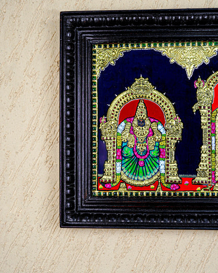 Tanjore Painting - Tirupati Balaji and Padmavathi Thayar - 15x12 inch - WL3000