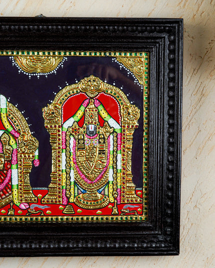 Tanjore Painting - Tirupati Balaji and Padmavathi Thayar - 15x12 inch - WL3000