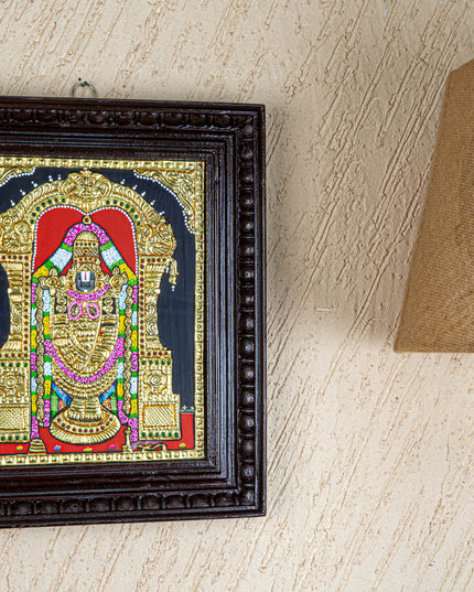 Tanjore Painting - Tirupathi Balaji - Flat (Gold Foil) - 12x10 inch - WL3001
