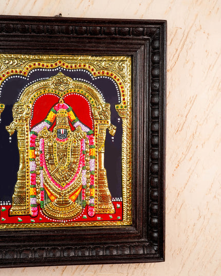 Tanjore Painting - Tirupathi Balaji - Flat (Gold Foil) - 12x10 inch - WL3001