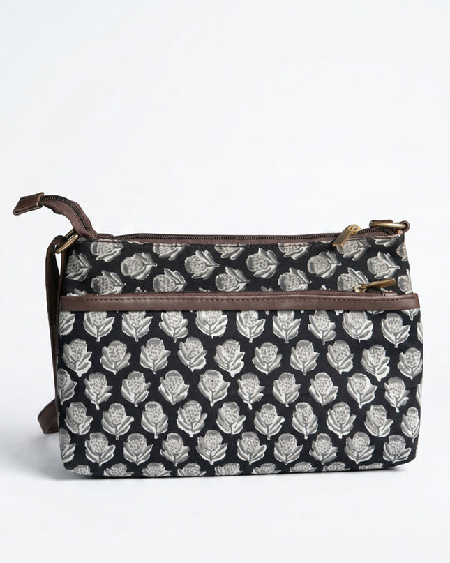 Printed Sling Bag in Cotton Fabric - WL3012