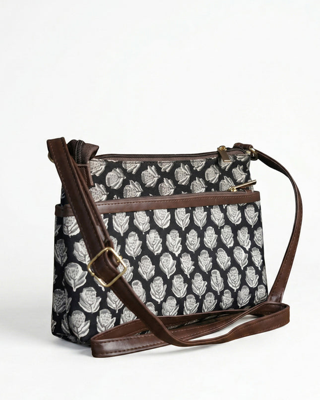 Printed Sling Bag in Cotton Fabric - WL3012