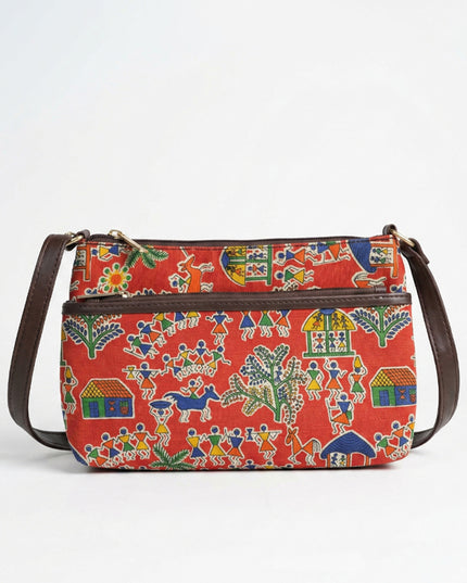 Printed Sling Bag in Cotton Fabric - WL3012