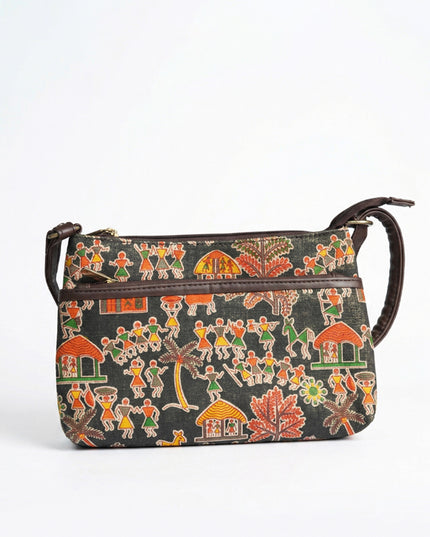 Printed Sling Bag in Cotton Fabric - WL3012