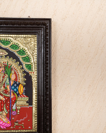 Tanjore Painting - Bala & Lalitha Tripura Sundari - Flat (Gold Foil) - 15x12 inch - WL3056