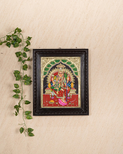 Tanjore Painting - Bala & Lalitha Tripura Sundari - Flat (Gold Foil) - 15x12 inch - WL3056