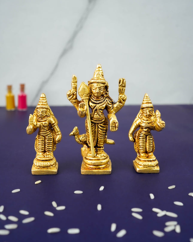Brass Murugan with Peacock - WL3191