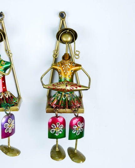 Handpainted Rajasthani Metal Musician Dolls - Set of 3 - WL3263