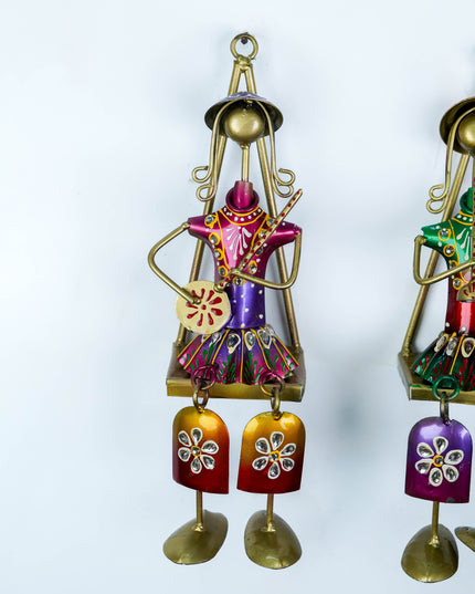 Handpainted Rajasthani Metal Musician Dolls - Set of 3 - WL3263