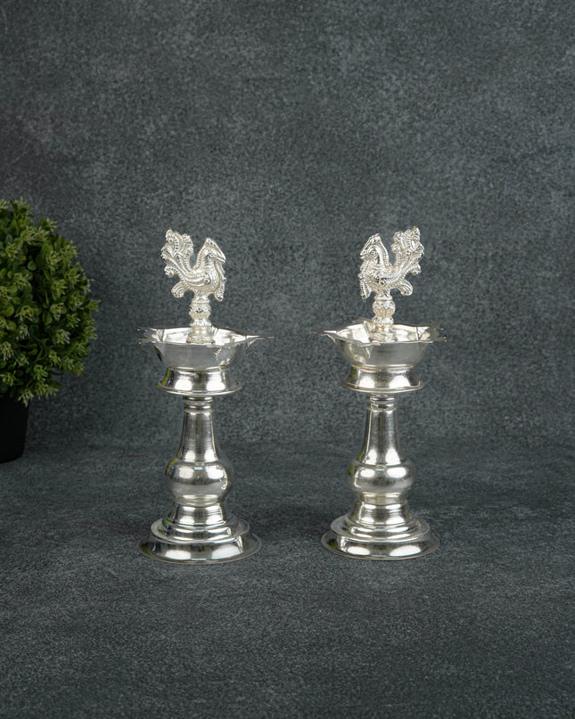 German Silver Annapakshi Kuthu Vilaku - 9 inch - Set of 2 - WL3308