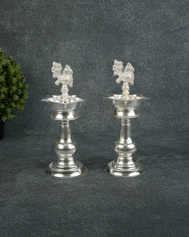 German Silver Annapakshi Kuthu Vilaku - 9 inch - Set of 2 - WL3308