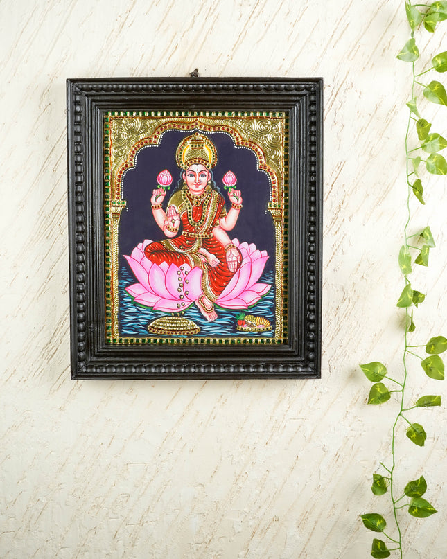 Tanjore Painting - Lakshmi - Flat (Gold Foil) - 15x12 inch - WL3394