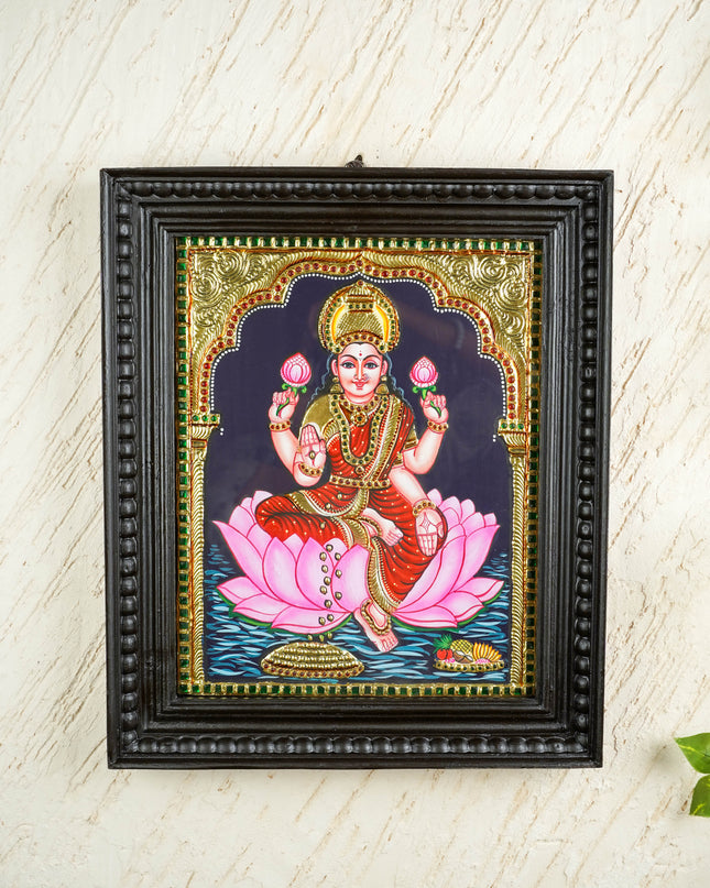 Tanjore Painting - Lakshmi - Flat (Gold Foil) - 15x12 inch - WL3394
