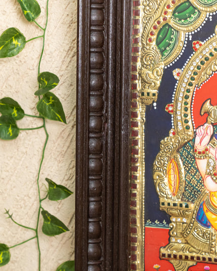 Tanjore Painting - Ganesha - Semi Embossed - 15x12 inch - WL3400