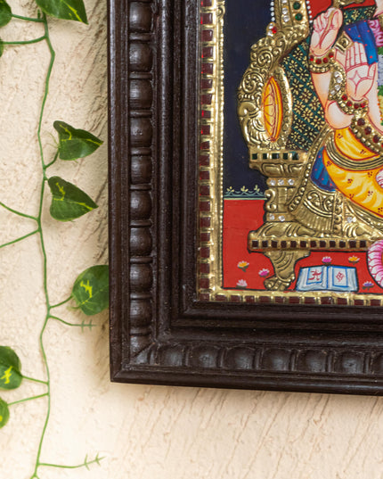 Tanjore Painting - Ganesha - Semi Embossed - 15x12 inch - WL3400