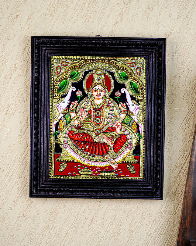 Tanjore Painting - Gajalakshmi - Semi Embossed - 15x12 inch - WL3403