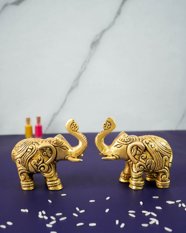 Brass Elephant - Set of 2 - WL3414-2