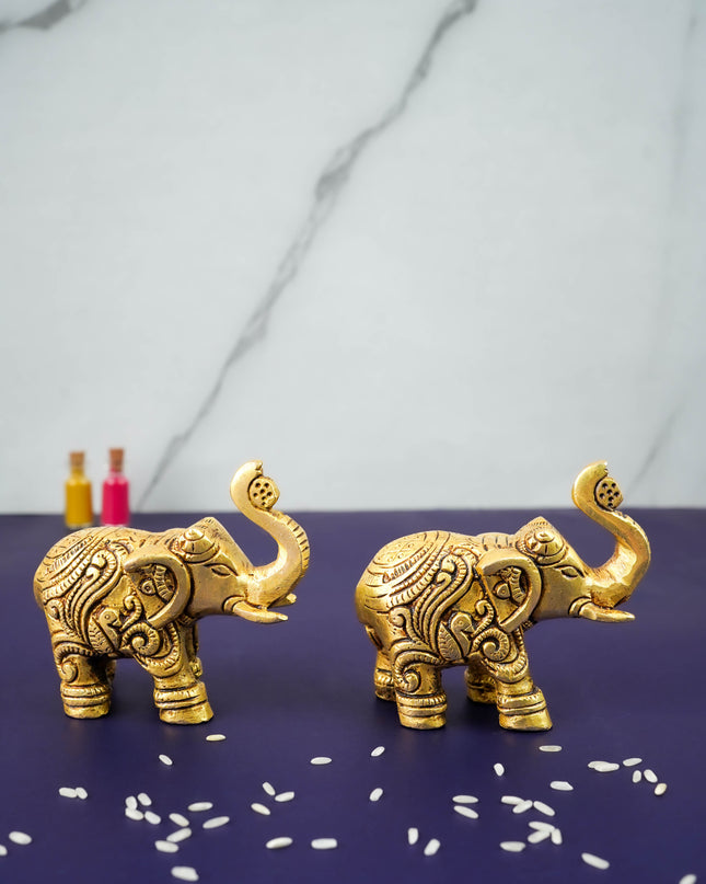 Brass Elephant - Set of 2 - WL3414-2